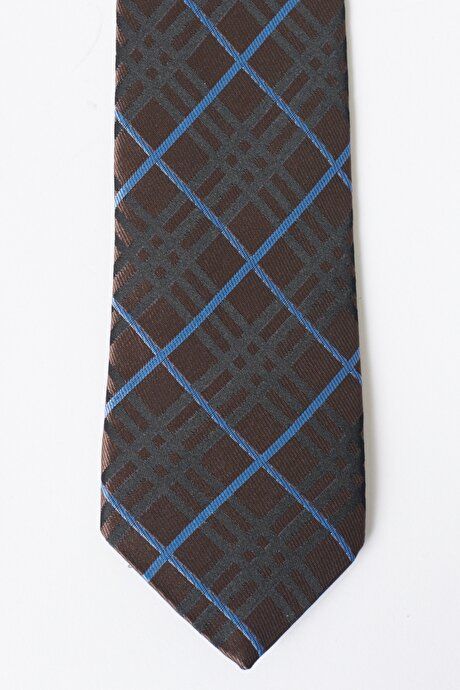 Patterned Brown-Blue Tie 4A2122200058KVM