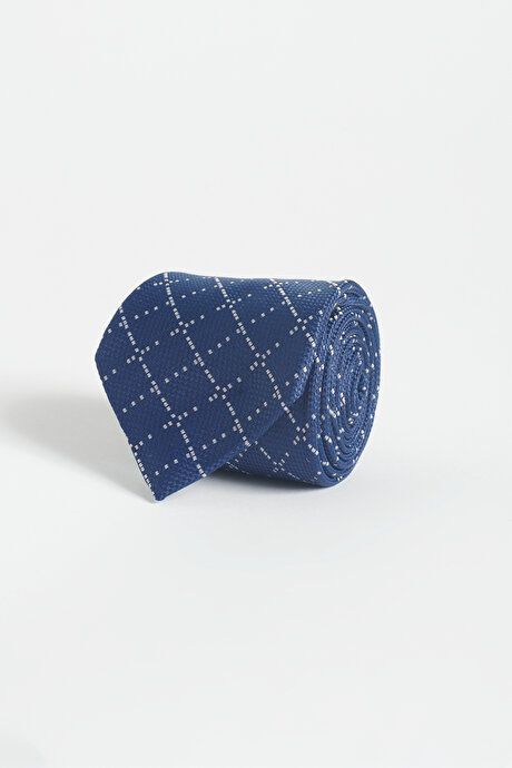 Patterned Navy Blue-Grey Tie 4A212310002222LAG