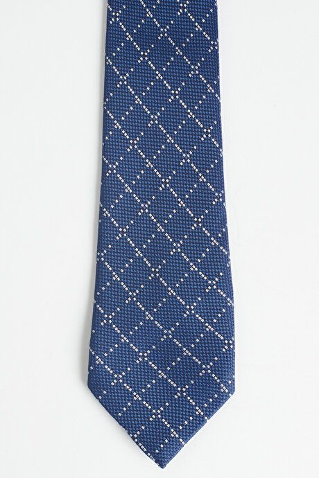 Patterned Navy Blue-Grey Tie 4A212310002222LAG