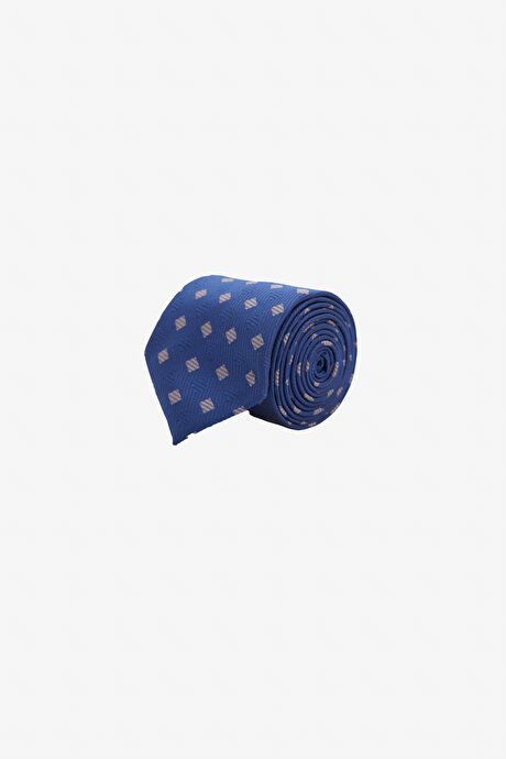 Patterned Navy Blue-Grey Tie 4A2123200315LAG