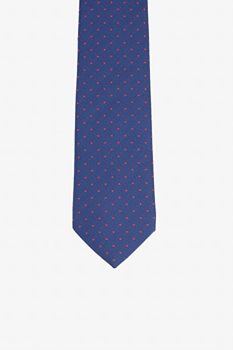 Patterned Navy Blue-Red Tie 4A2123200319LKM