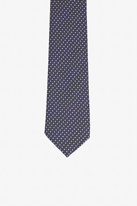 Patterned Navy Blue-Grey Tie 4A2123200330LAG