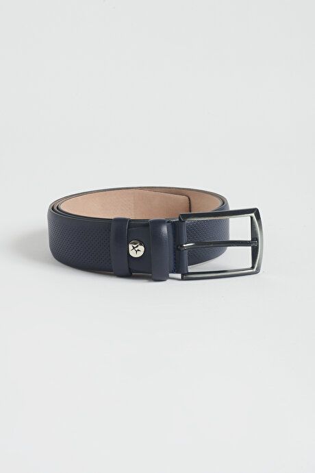 Classic Navy Blue Belt with Pattern 4A2423100203LAC