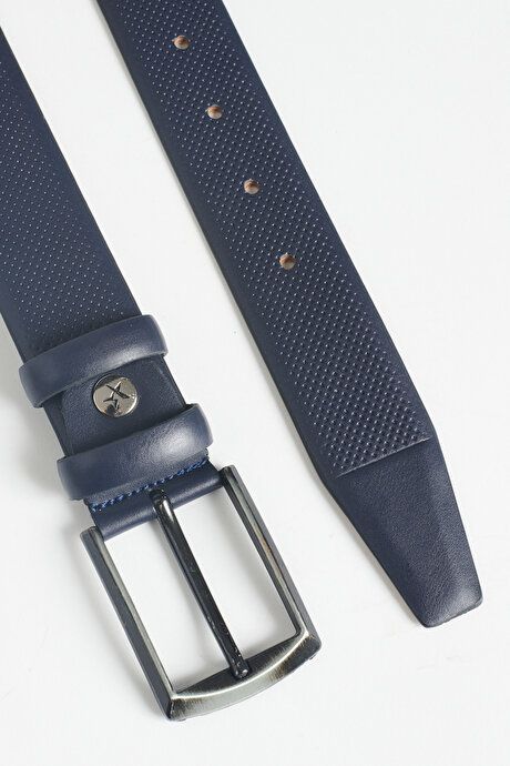 Classic Navy Blue Belt with Pattern 4A2423100203LAC