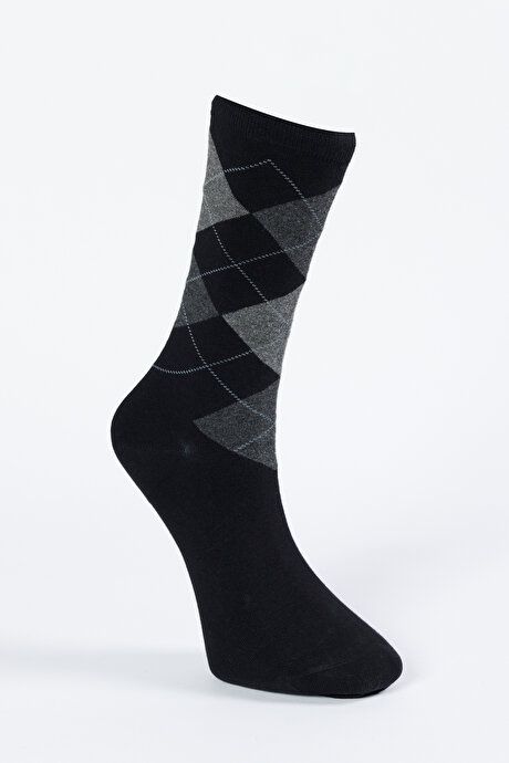 Patterned Socket Black-Anthracite Socks 4A2523100018SSA