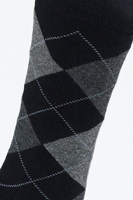 Patterned Socket Black-Anthracite Socks 4A2523100018SSA