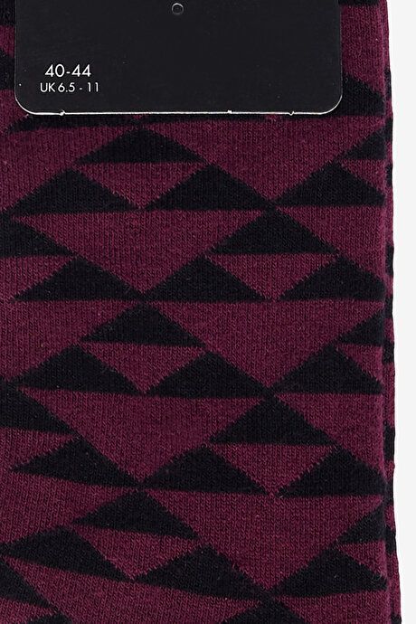 Patterned Socket Burgundy-Black Socks 4A2523100019BRS