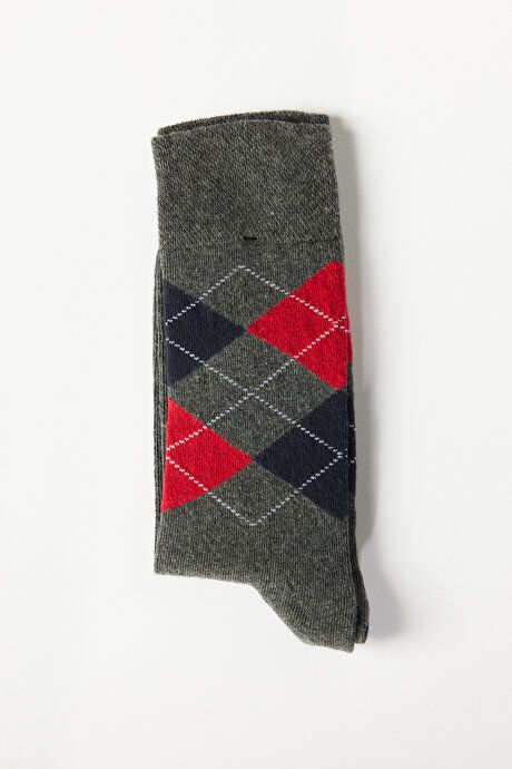 Patterned Socket Anthracite-Red Socks 4A2523100020AKI