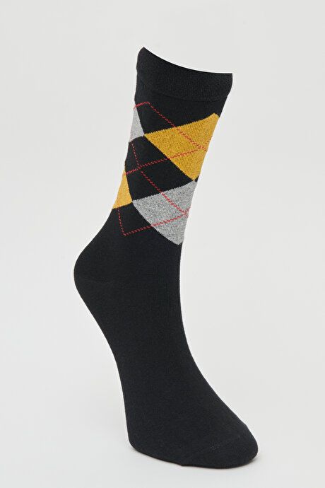 Patterned Socket Black-Gray Socks 4A25231000100020syg