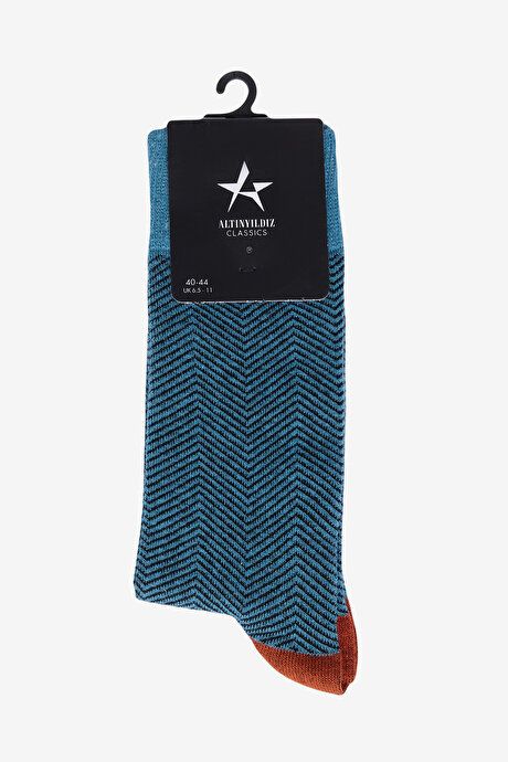 Patterned Socket Petrol-Navy Socks 4A2523100025PEL