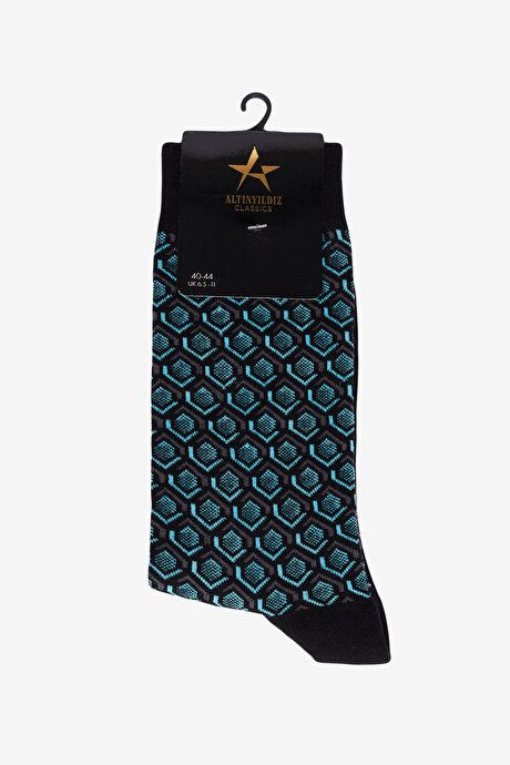 Patterned Single Socket Black-Anthracite Socks 4A2523100032SSA