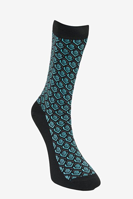 Patterned Single Socket Black-Anthracite Socks 4A2523100032SSA