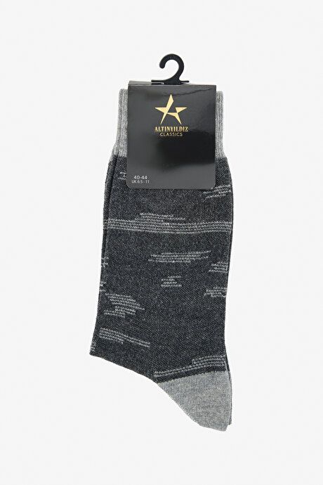 Patterned Single Socket Anthracite-Gray Socks 4A2523100034ATG