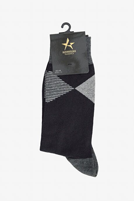 Patterned Single Socket Black-Anthracite Socks 4A2523100036SSA