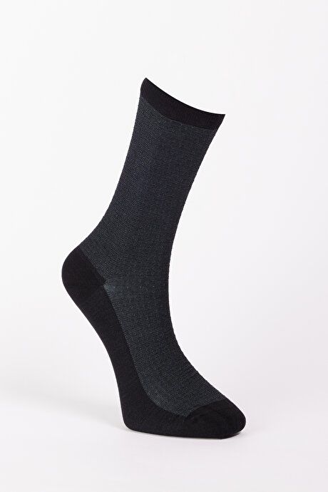 Single Bambulu Patterned Black Socks 4A2523200025SYH