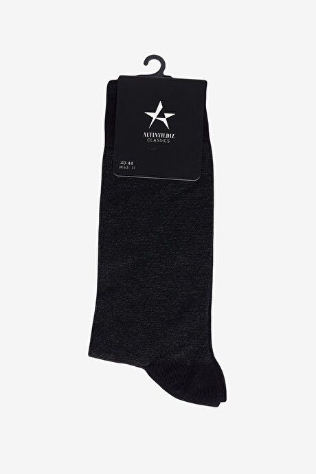 Single Patterned Bambulu Black Socks 4A2523200026SYH