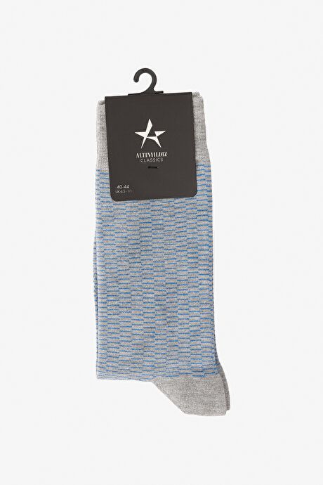 Single Bambulu Patterned Gray-Blue Socks 4A2523200030GRM