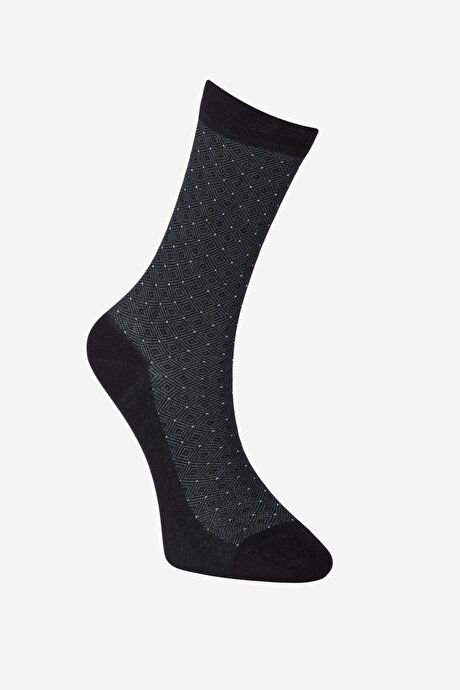 Patterned Bambulu Socket Black-Gray Socks 4A252410001111syg