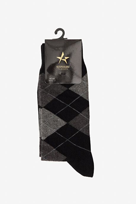 Patterned Bambulu Socket Black-Anthracite Socks 4A2524100018SSA