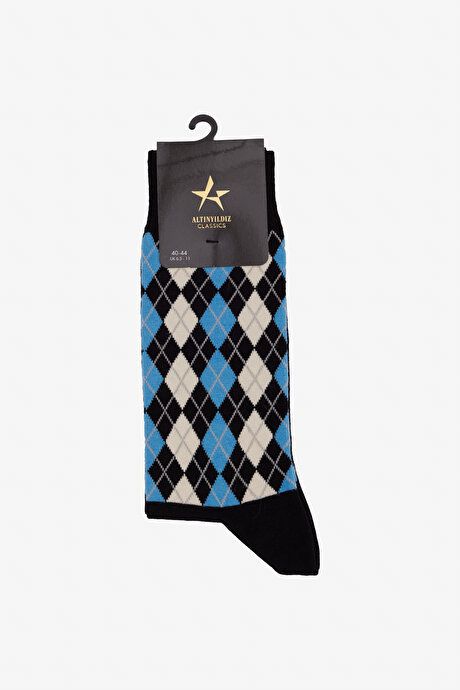 Patterned Bambulu Socket Black-Turquoise Socks 4A2524100023STR