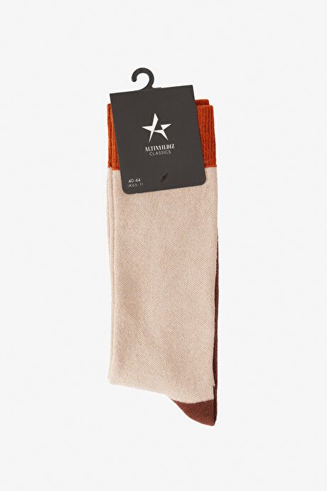 Patterned Bambulu Socket Brown-Beige Socks 4A2524100025KHJ