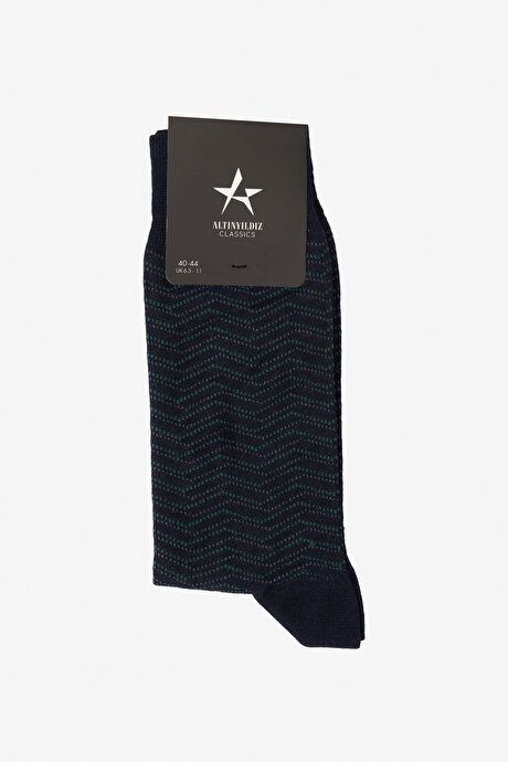 Patterned Bambulu Socket Navy-Grey Socks 4A2524100034LAG