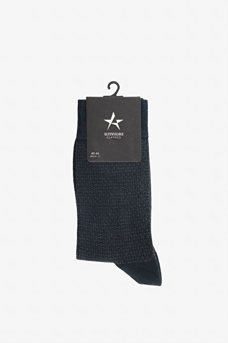 Patterned Single Navy-Grey Socks 4A2524200039LAG