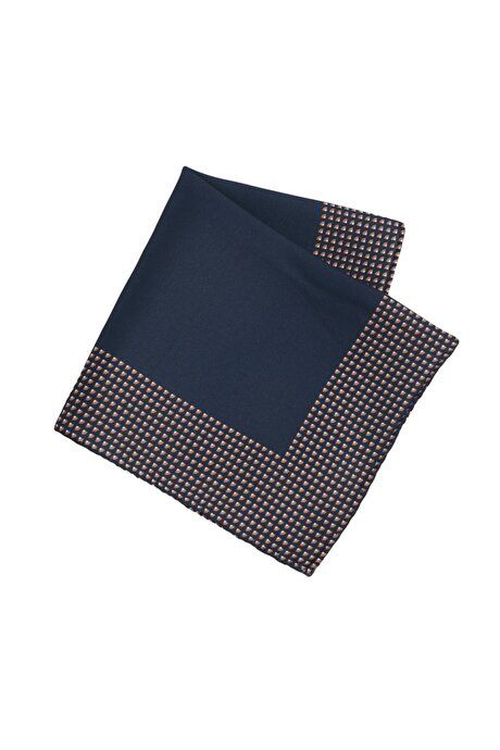 Patterned Classic Navy Blue Handkerchief 4A2922200036LAC