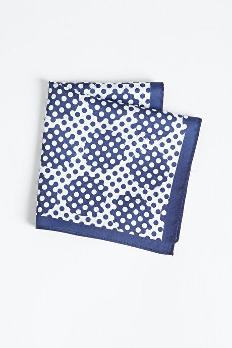 Patterned Navy Blue-White Handkerchief 4A2923100015LCB