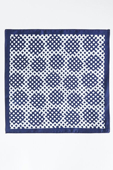 Patterned Navy Blue-White Handkerchief 4A2923100015LCB