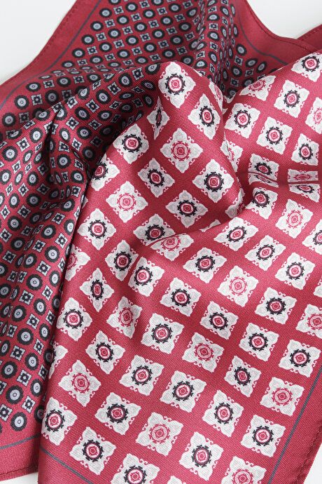 Patterned Burgundy Handkerchief 4A2923100027BRD