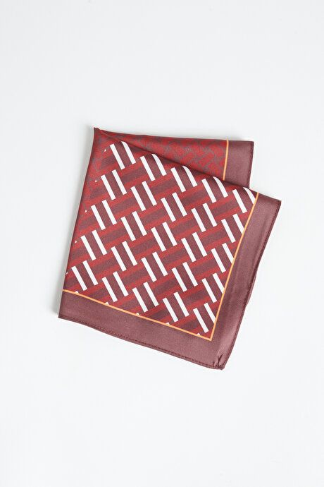 Patterned Burgundy-Red Handkerchief 4A2923100031BRK