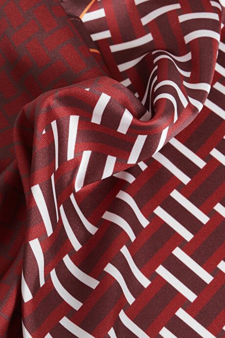 Patterned Burgundy-Red Handkerchief 4A2923100031BRK