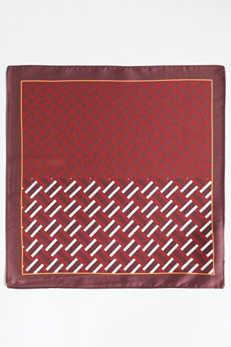 Patterned Burgundy-Red Handkerchief 4A2923100031BRK