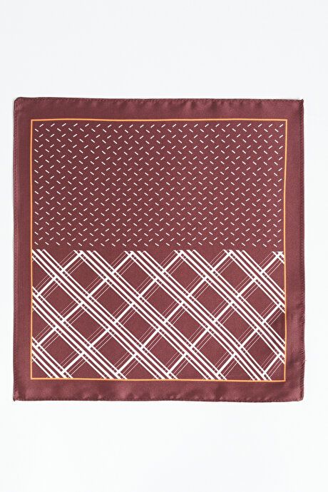 Patterned Burgundy-White Handkerchief 4A2923100032BRB