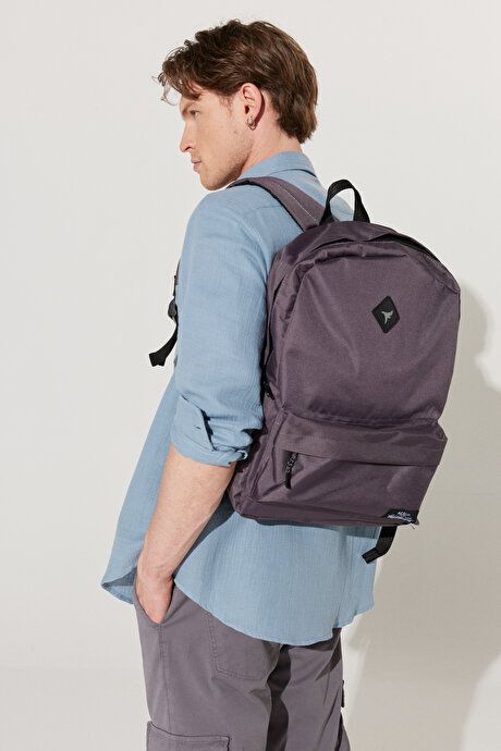 School- Gray Backpack with Logo 4A3623200011GRI