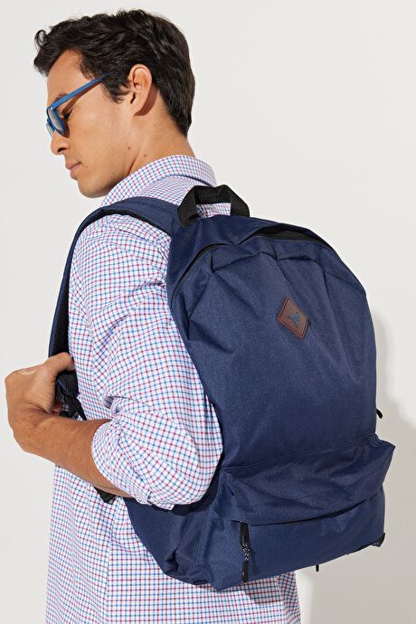 School-Navy Blue Backpack with Logo 4A3623200011LAC