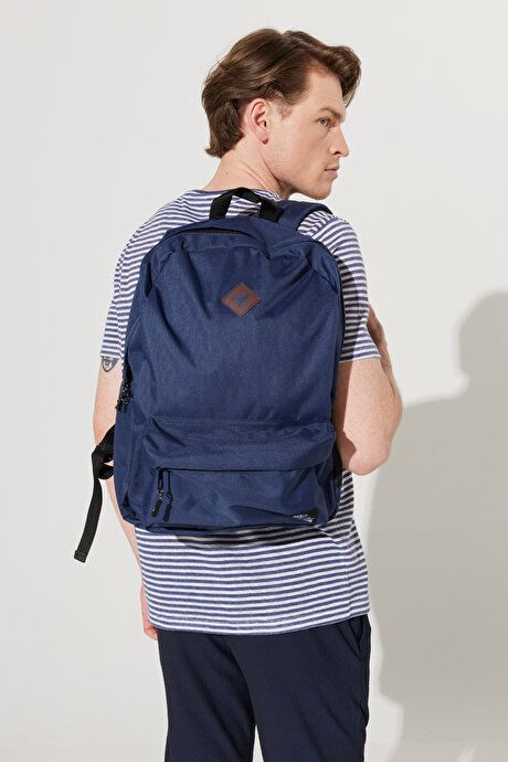 School-Navy Blue Backpack with Logo 4A3623200011LAC