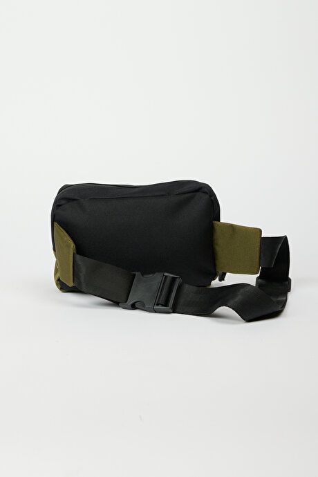 Black-Khaki Waist Bag with Zipper 4A3623200015SHA