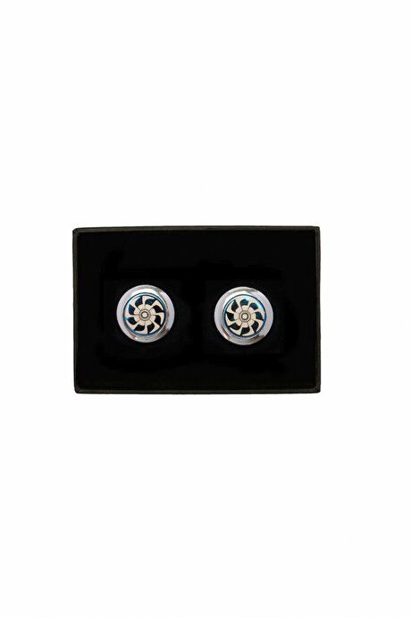 Metal Navy-Grey Cufflink 4A3821200031LAG