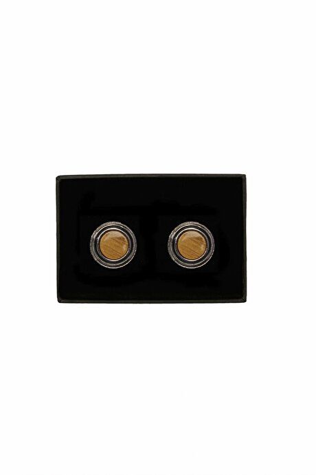 Plain Classic Gray-Yellow Cufflink 4A3822200003GSR