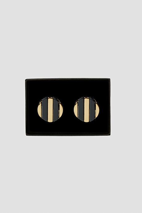 Metal Yellow-Black Cufflink 4A3823200003SRS