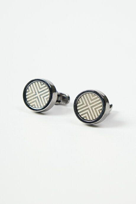 Metal Gray-White Cufflink 4A3823200012GBY