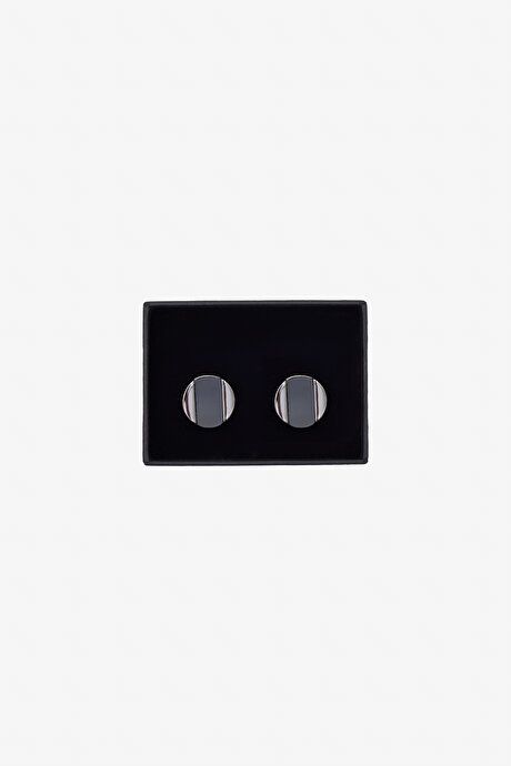 Metal Black-Grey Cufflinks with Special Gift Box 4A3824200001syg