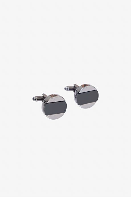 Metal Black-Grey Cufflinks with Special Gift Box 4A3824200001syg