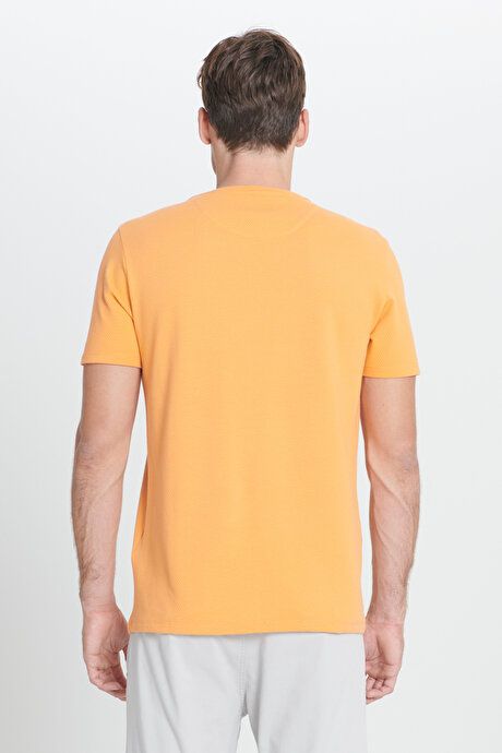 Slim Fit Slim Fit Crew Neck Short Sleeve Soft Touch Basic Melon T-Shirt 4A4823200065KNI