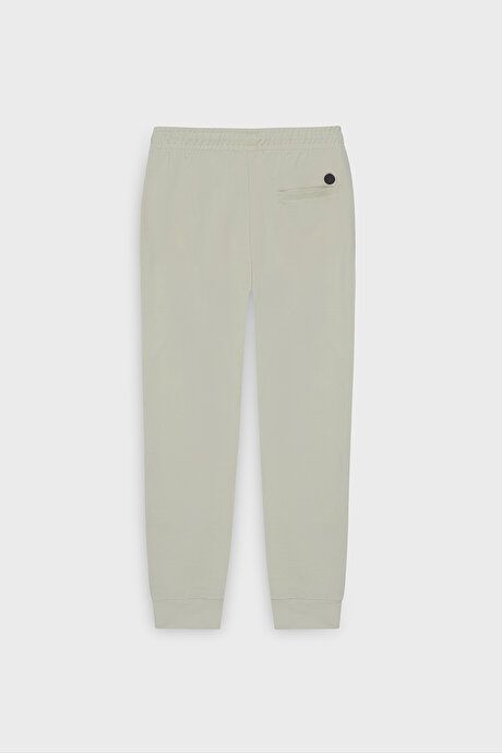 Standard Fit Comfortable Sports Beige Sweatpants with Elasticated Waist and Hem 4A5121200001BEJ