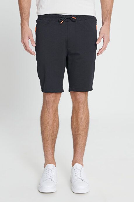 Standard Fit Regular Fit Cotton Pocket Black Shorts 4A9523200001SYH