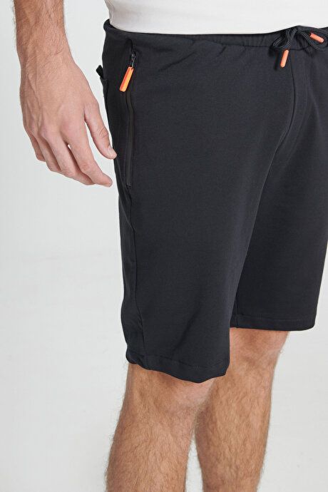 Standard Fit Regular Fit Cotton Pocket Black Shorts 4A9523200001SYH