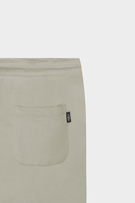 Standard Fit Regular Cut Cotton Comfortable Beige Shorts with Pockets 4A9523200203BEJ